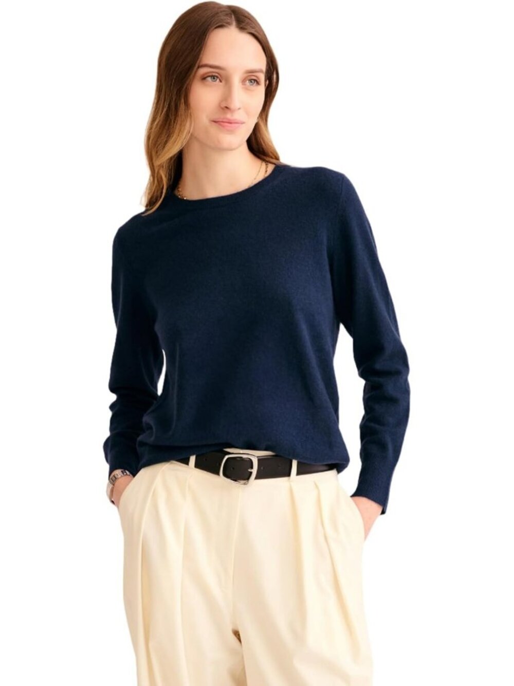 Cozy Cashmere Crewneck Sweater for Women - Soft, Warm, Luxurious Knit Top